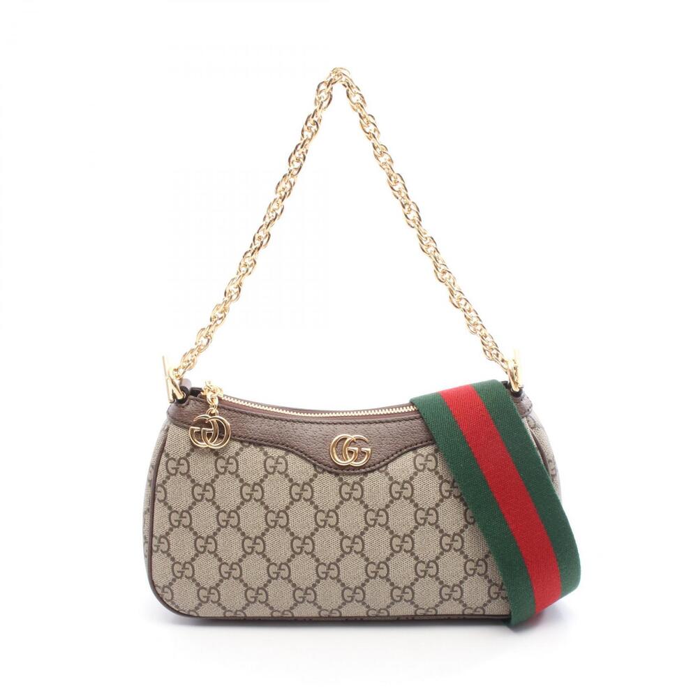Gucci Ophidia GG Supreme Handbag Leather Canvas Beige Brown